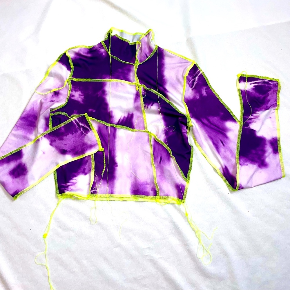Purple & lime crop top